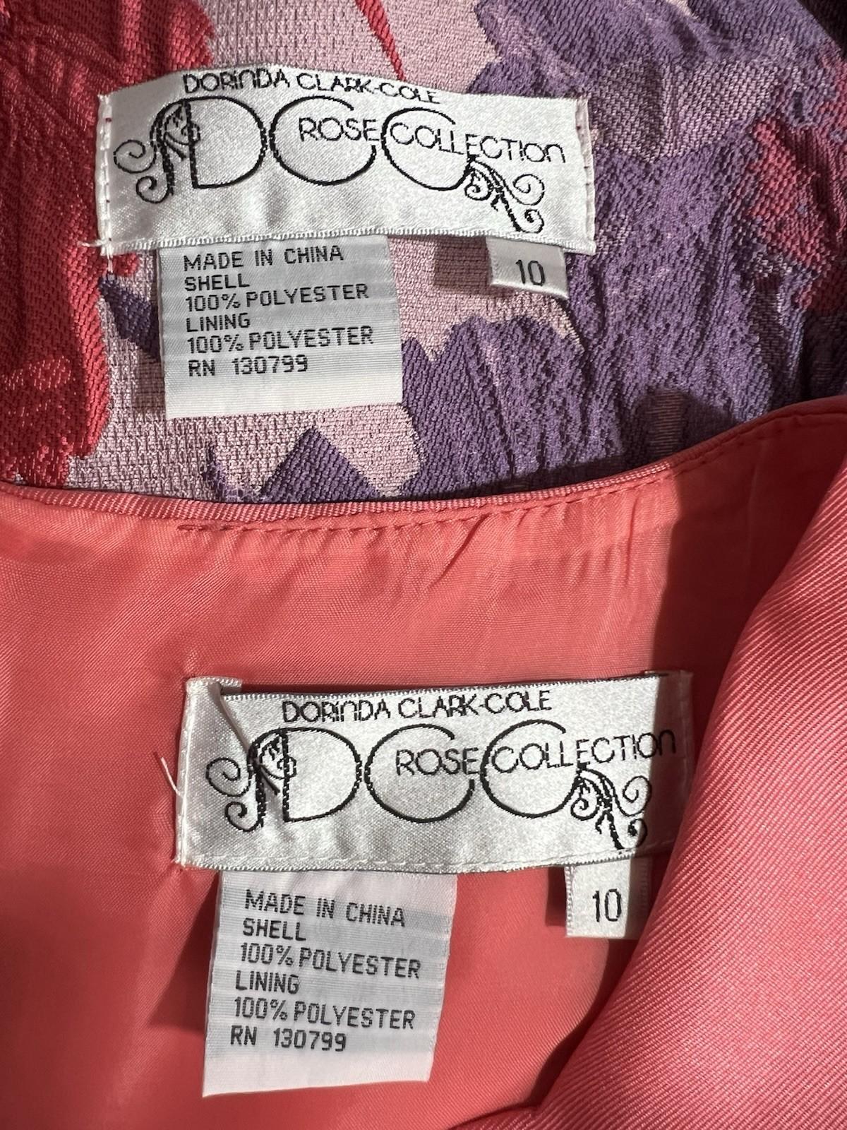 New Dorinda Clark Cole Dress Suit Coat Set 10 Violet Jacquard Rhinestone Party