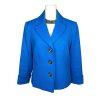 TAHARI ASL Polyester Spandex Blazer Size 8 Blue lined 3/4 Sleeves Notch Collar