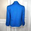 TAHARI ASL Polyester Spandex Blazer Size 8 Blue lined 3/4 Sleeves Notch Collar