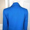 TAHARI ASL Polyester Spandex Blazer Size 8 Blue lined 3/4 Sleeves Notch Collar