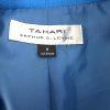 TAHARI ASL Polyester Spandex Blazer Size 8 Blue lined 3/4 Sleeves Notch Collar