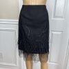 Rickie Freeman Teri Jon Silk Wool Skirt Suit 8 Sequin Feather Fringe  Lined 2PC