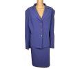 Le Suit Women Polyester Lycra Skirt Suit Size 18 Purple Peak Collar Lined 2PC