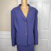 Le Suit Women Polyester Lycra Skirt Suit Size 18 Purple Peak Collar Lined 2PC