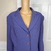 Le Suit Women Polyester Lycra Skirt Suit Size 18 Purple Peak Collar Lined 2PC