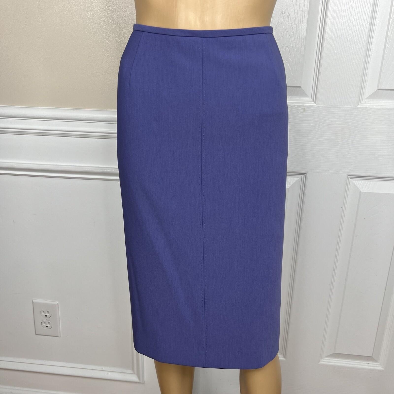 Le Suit Women Polyester Lycra Skirt Suit Size 18 Purple Peak Collar Lined 2PC