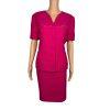 Kasper ASL Viscose Blend Skirt Suit 12 Pink Embroidered Lined Short Sleeve 2PC