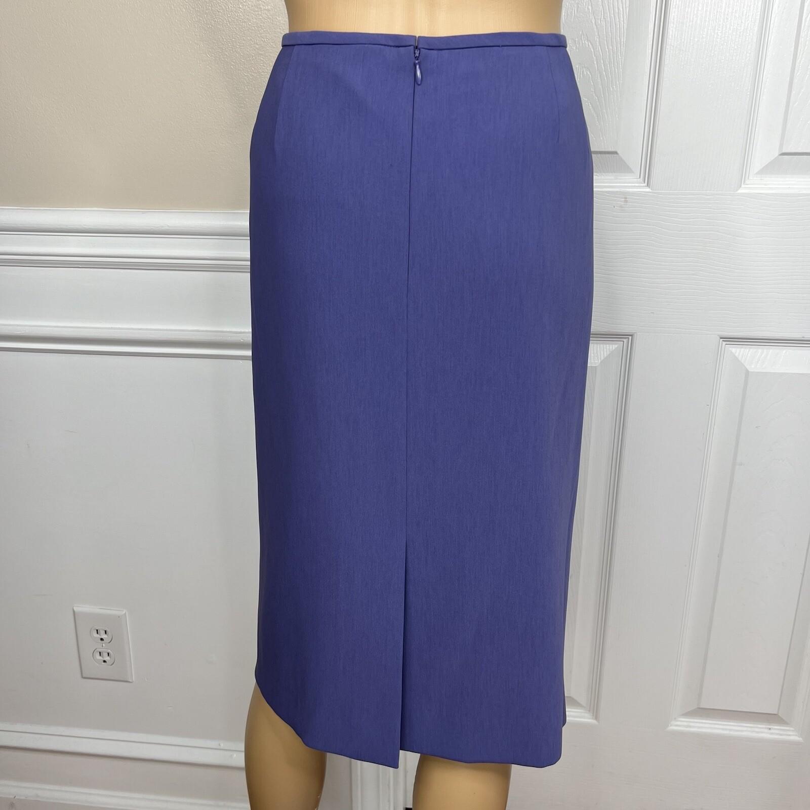 Le Suit Women Polyester Lycra Skirt Suit Size 18 Purple Peak Collar Lined 2PC