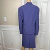 Le Suit Women Polyester Lycra Skirt Suit Size 18 Purple Peak Collar Lined 2PC
