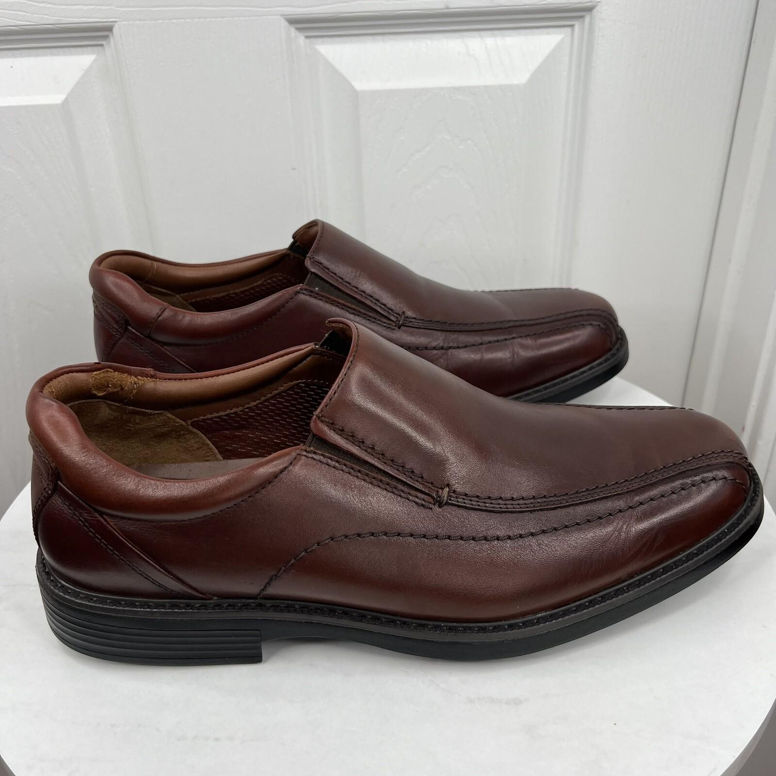 Johnson & Murphy Stanton Run Off Venetian Calfskin Shoes 11.5 XW Brown Leather