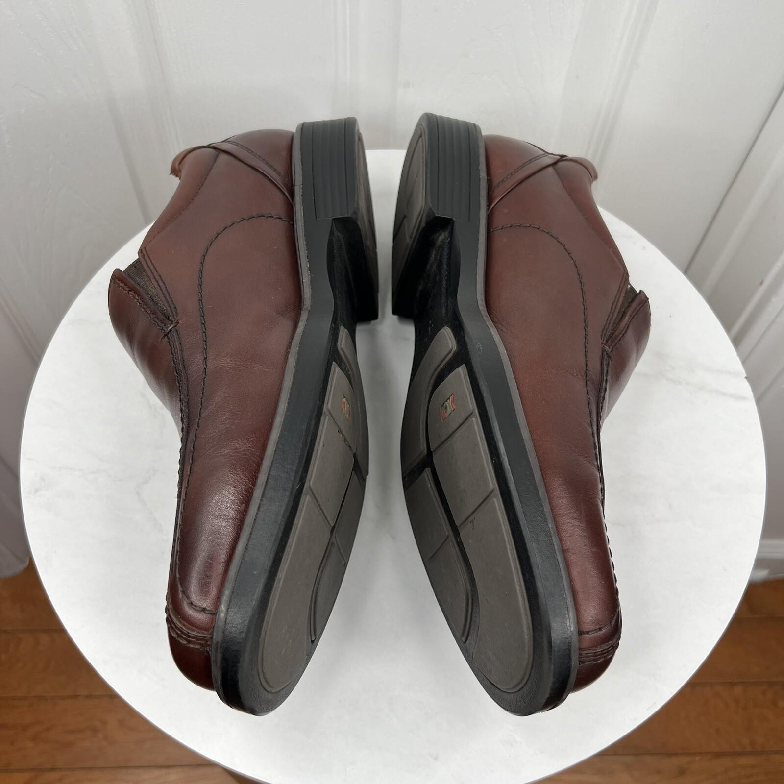 Johnson & Murphy Stanton Run Off Venetian Calfskin Shoes 11.5 XW Brown Leather