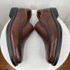 Johnson & Murphy Stanton Run Off Venetian Calfskin Shoes 11.5 XW Brown Leather