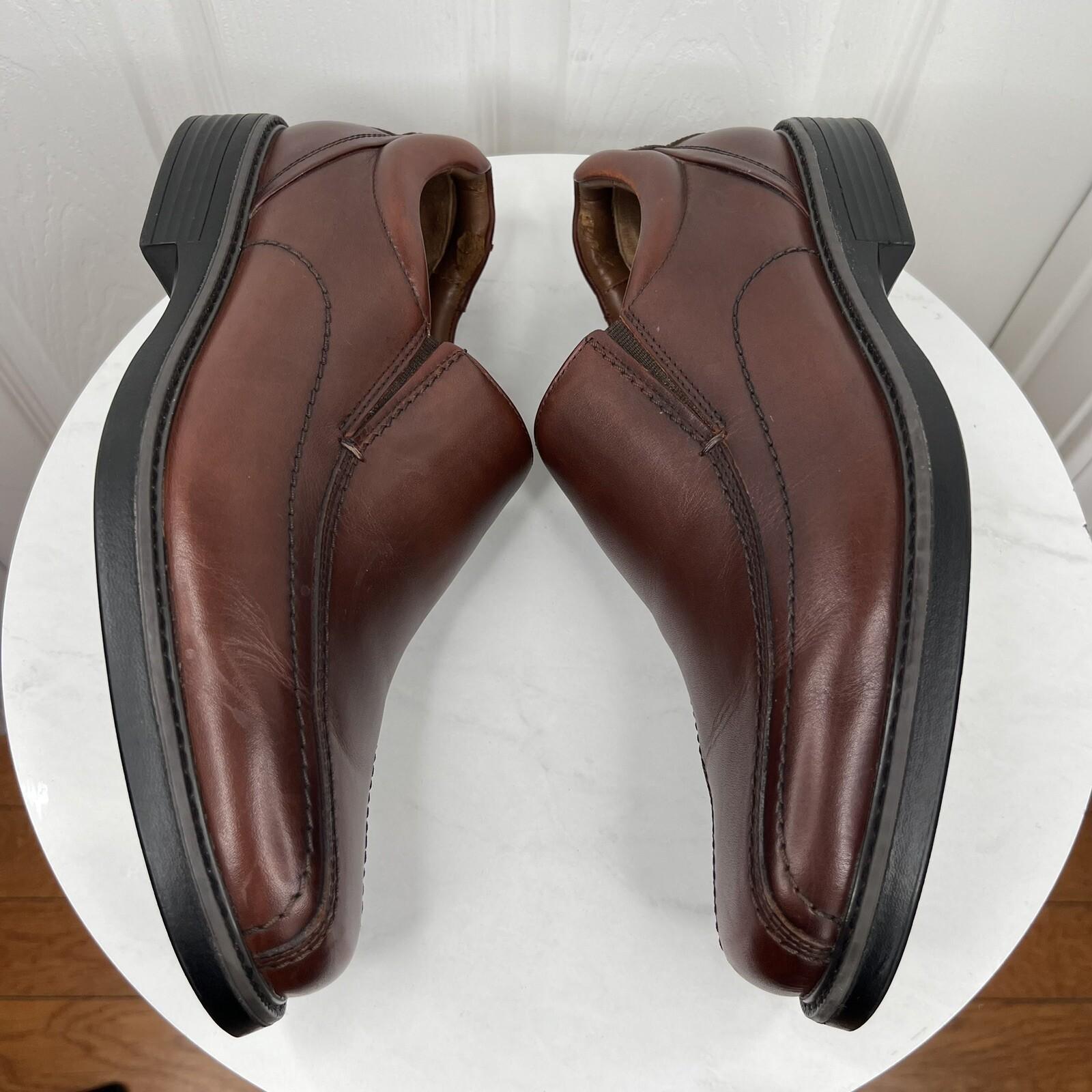Johnson & Murphy Stanton Run Off Venetian Calfskin Shoes 11.5 XW Brown Leather