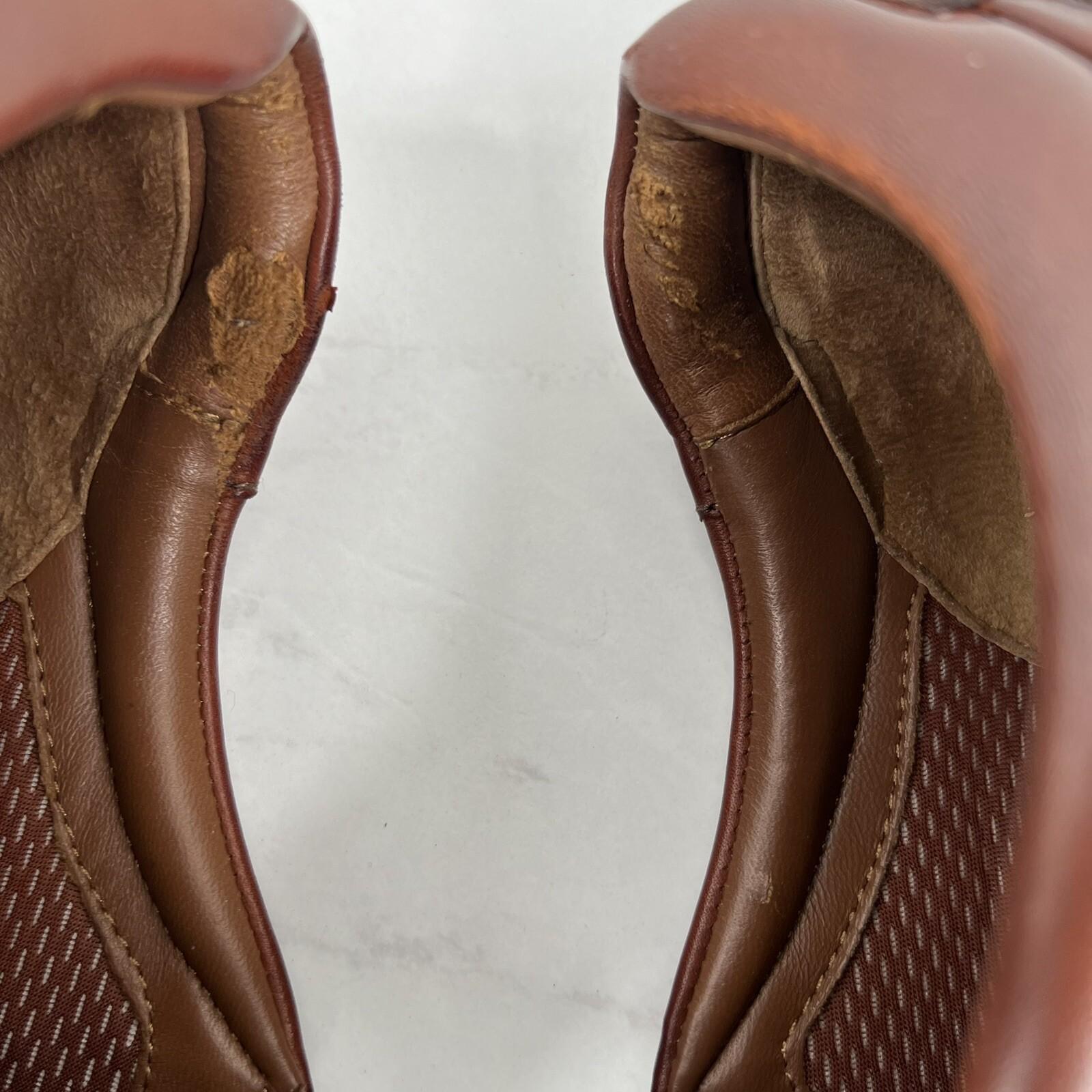 Johnson & Murphy Stanton Run Off Venetian Calfskin Shoes 11.5 XW Brown Leather