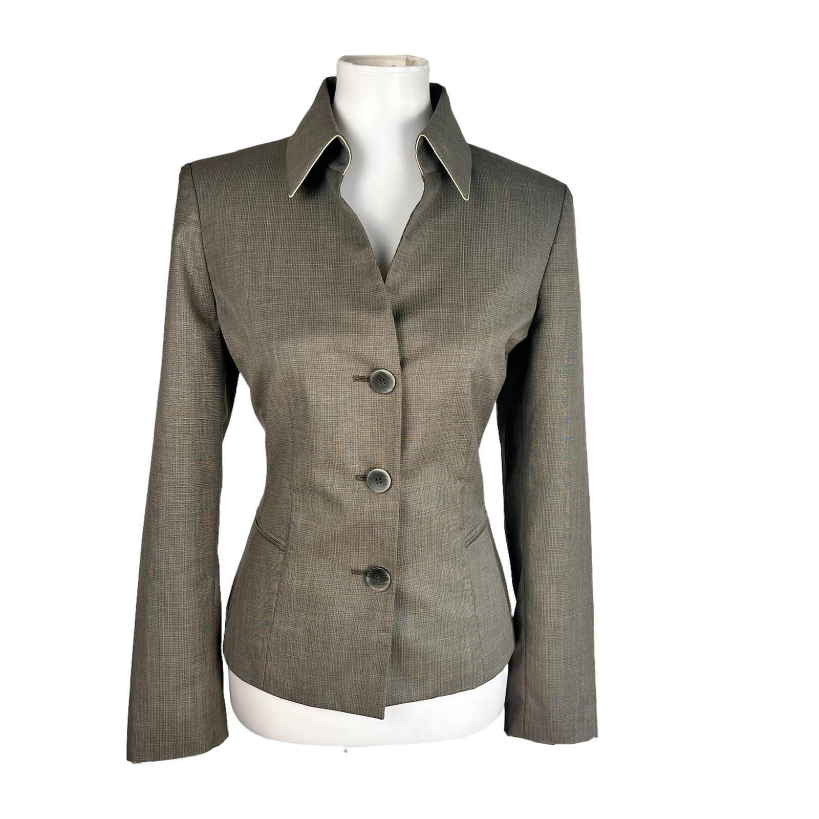 Kasper Women Polyester Rayon Spandex Blazer Size 8 Green Lined Career