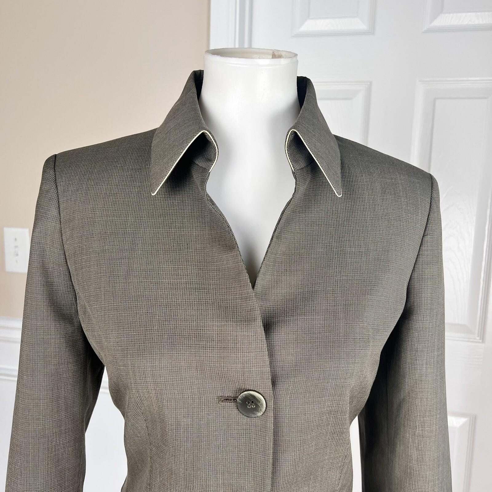 Kasper Women Polyester Rayon Spandex Blazer Size 8 Green Lined Career