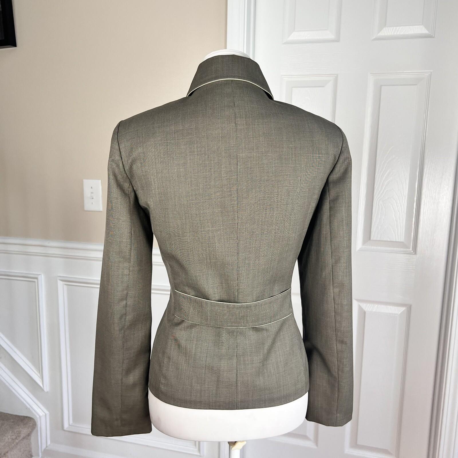 Kasper Women Polyester Rayon Spandex Blazer Size 8 Green Lined Career
