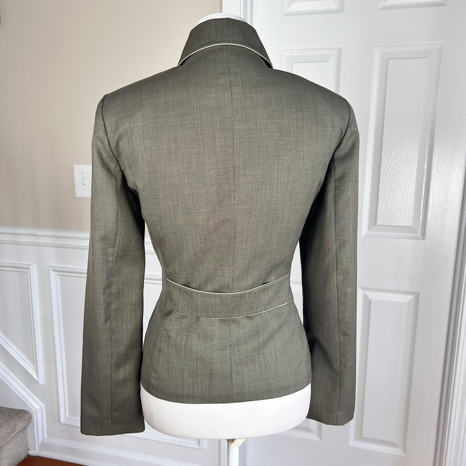 Kasper Women Polyester Rayon Spandex Blazer Size 8 Green Lined Career