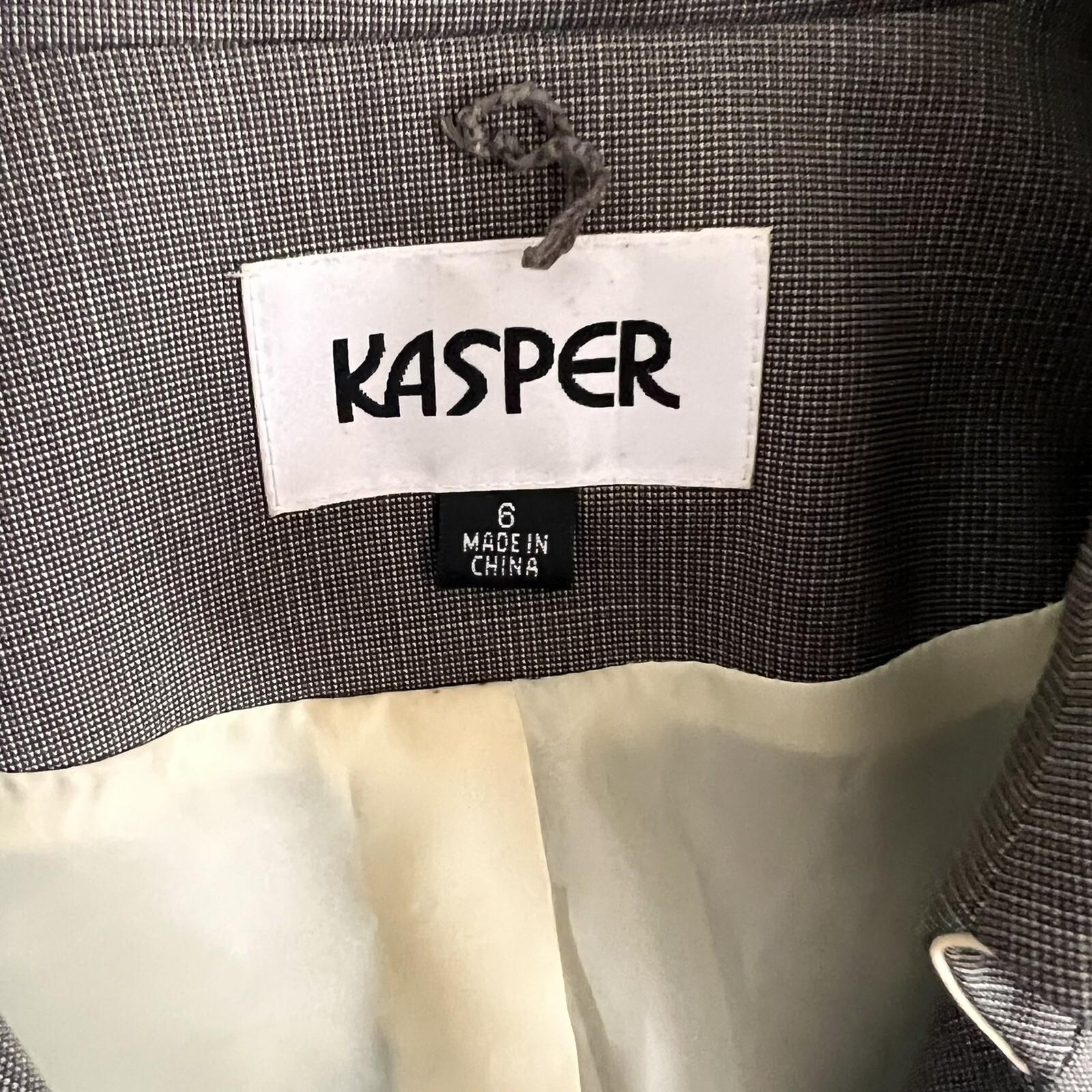 Kasper Women Polyester Rayon Spandex Blazer Size 8 Green Lined Career