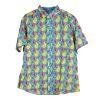 Cremieux Premium Denim Button Up Shirt Size XL Short Sleeves Paisley Colorful