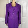 Nicole Nites Polyester Skirt Suit Size 10 Purple Beaded Shawl Collar 2PC