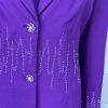 Nicole Nites Polyester Skirt Suit Size 10 Purple Beaded Shawl Collar 2PC