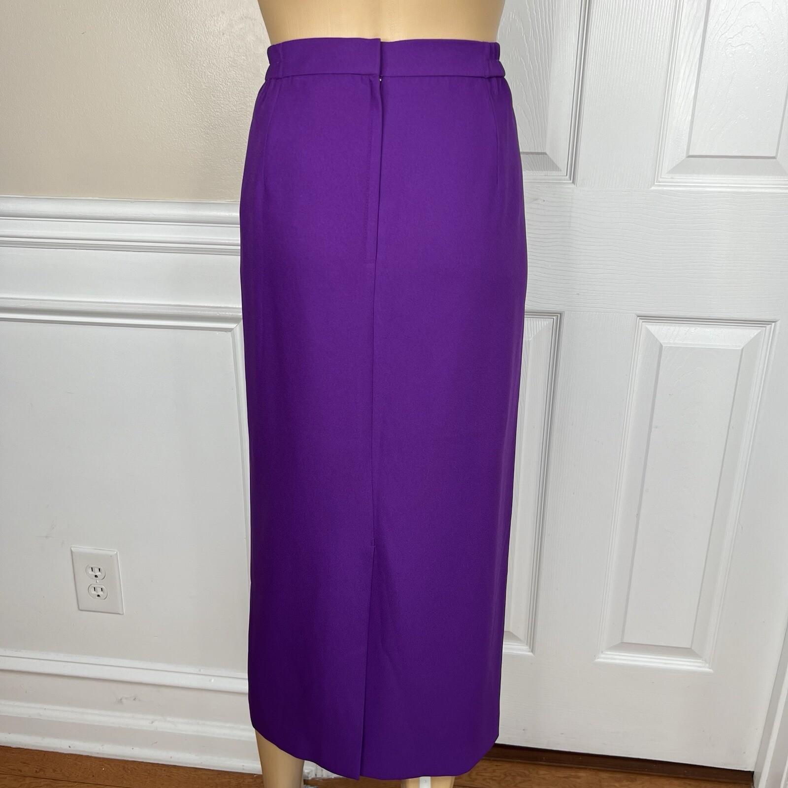 Nicole Nites Polyester Skirt Suit Size 10 Purple Beaded Shawl Collar 2PC