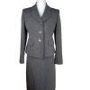 EVAN PICONE 2PC Gray Striped Stretch Polyester Blend Lined Skirt Suit Size 2P