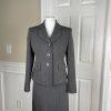EVAN PICONE 2PC Gray Striped Stretch Polyester Blend Lined Skirt Suit Size 2P
