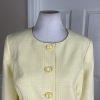 EMILY Women 2PC Soft Yellow Polyester Lined Collarless Skirt Suit Size 14W