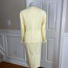 EMILY Women 2PC Soft Yellow Polyester Lined Collarless Skirt Suit Size 14W