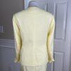 EMILY Women 2PC Soft Yellow Polyester Lined Collarless Skirt Suit Size 14W
