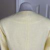 EMILY Women 2PC Soft Yellow Polyester Lined Collarless Skirt Suit Size 14W