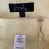 EMILY Women 2PC Soft Yellow Polyester Lined Collarless Skirt Suit Size 14W