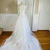 EXPRESSION White Beaded Satin Lace Embroidered Dress & Veil With Tiara Size 6