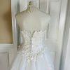 EXPRESSION White Beaded Satin Lace Embroidered Dress & Veil With Tiara Size 6