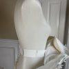 EXPRESSION White Beaded Satin Lace Embroidered Dress & Veil With Tiara Size 6