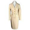Evan Picone Women Polyester Skirt Suit Size 4 Champagne Notch Collar 2PC New
