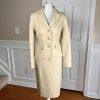 Evan Picone Women Polyester Skirt Suit Size 4 Champagne Notch Collar 2PC New
