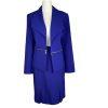 Evan Picone Black Label Polyester Stretch Skirt 4 Suit 6 Purple Open Front 2PC