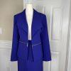 Evan Picone Black Label Polyester Stretch Skirt 4 Suit 6 Purple Open Front 2PC
