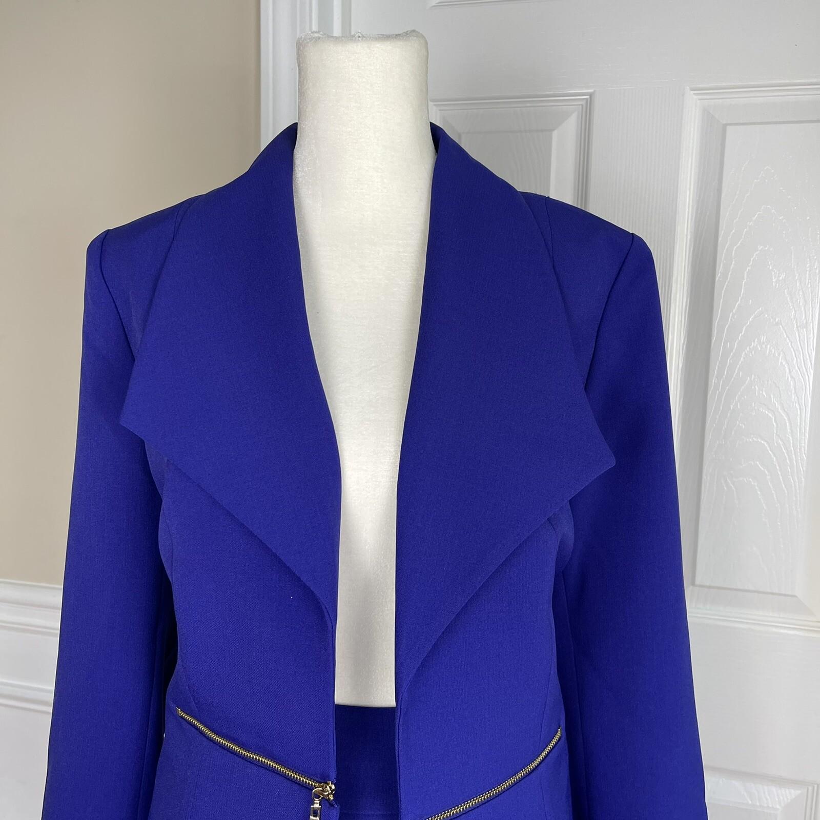Evan Picone Black Label Polyester Stretch Skirt 4 Suit 6 Purple Open Front 2PC