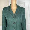 Evan Picone Career Skirt Suit 4 Emerald Green Faux Pockets Peak Collar 2PC New