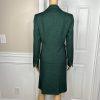 Evan Picone Career Skirt Suit 4 Emerald Green Faux Pockets Peak Collar 2PC New