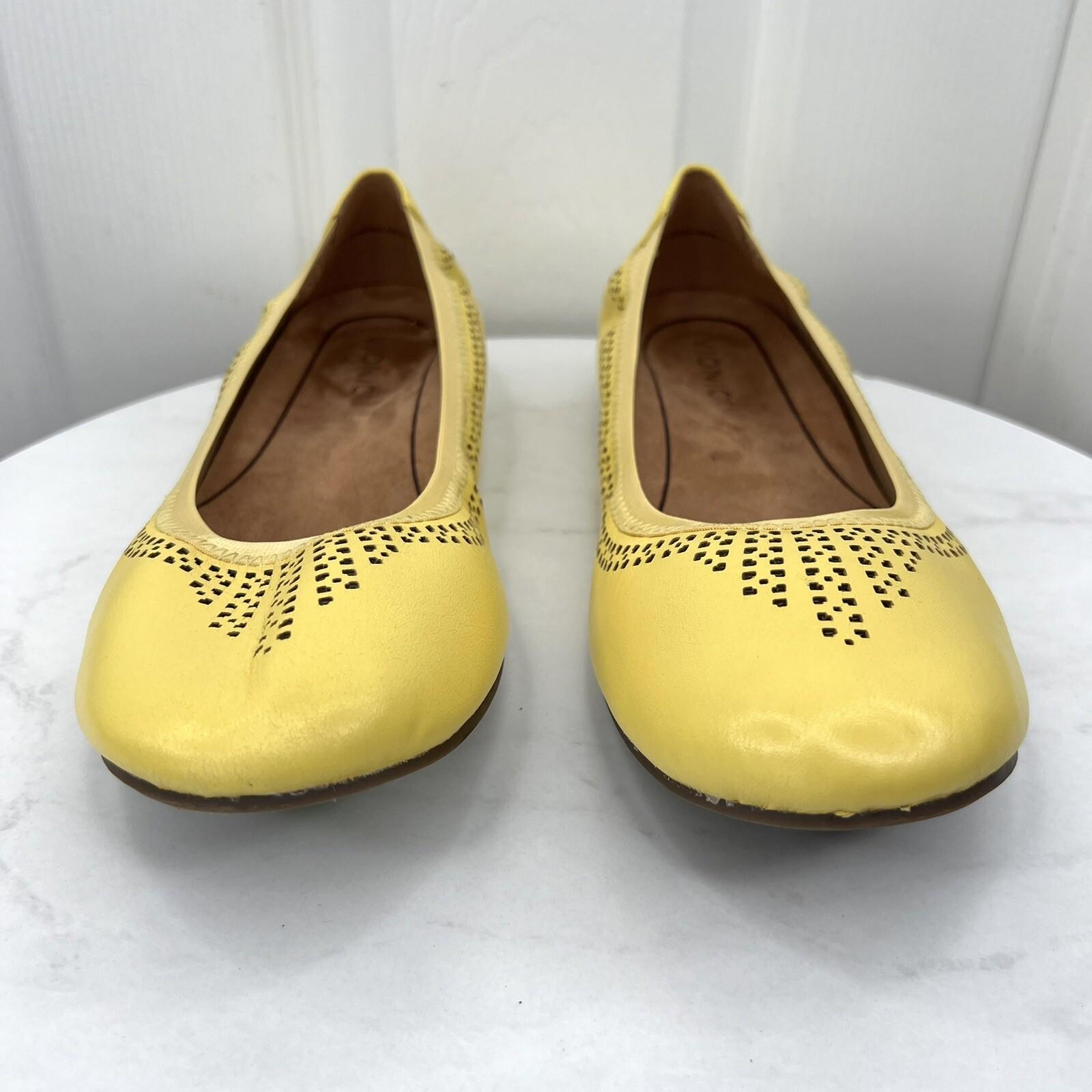 Vionic Leather Ballet Flats Shoes Size 10M Buttercup Perforated Whisper Slip On