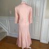 KASPER Rose Pink Linen Rayon Open Front Embroidered Skirt (Sz 10) Suit (Sz 12)