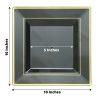 SQUARE Black Gold Rim Disposable Plastic Dinner Party Plates Size 10" For 50