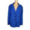 LE SUIT  Women Blue Polyester Lined Notch Collar Blazer Suit Size 24W