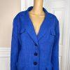 LE SUIT  Women Blue Polyester Lined Notch Collar Blazer Suit Size 24W