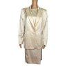 10-3866.jpg LOUIS FERAUD VTG 2PC Gold Floral Cotton Acetate Lined Dress (SZ 16) Suit (SZ 14)
